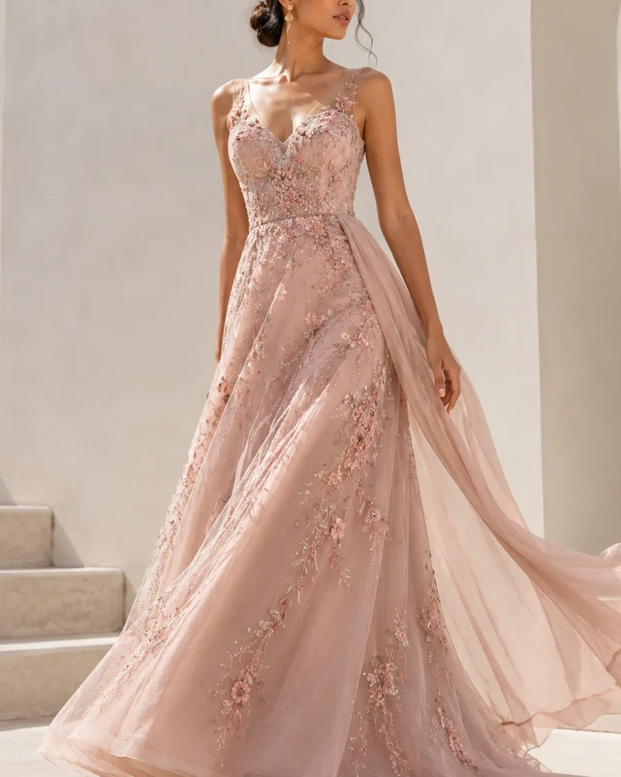 Ocean Silk Column Dress